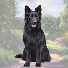 E&S - Black German Shepherd Square Coaster Coaster ES Pets
