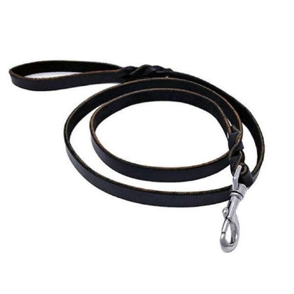 Buy Heavy Duty Light Weight Black Leather Dog Leash at German Shepherd Shop 4ft Black