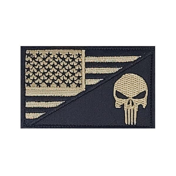 GSS - American Flag and Skull Tactical Embroidered Patch With Velcro Animals & Pet Supplies German Shepherd Shop Tan