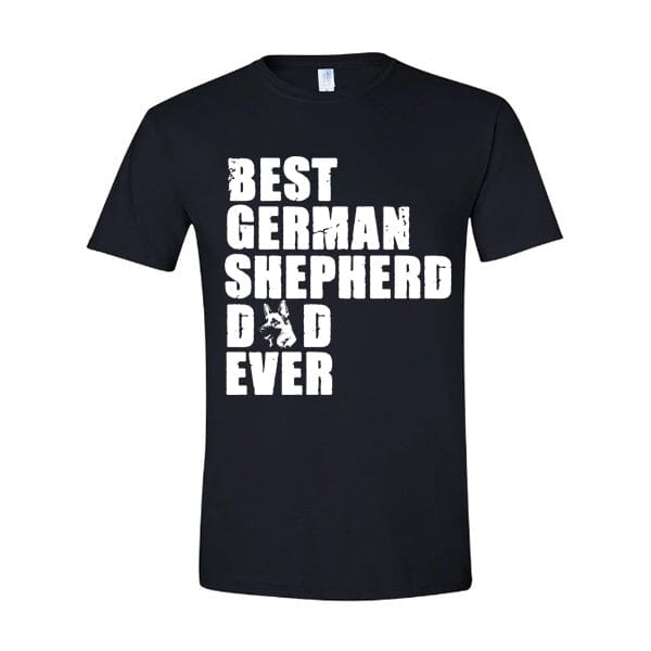 GSS -Best German Shepherd Dad Side Profile T-Shirts German Shepherd Shop Gildan Men's Crewneck Black S