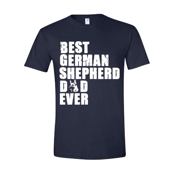 GSS -Best German Shepherd Dad Side Profile T-Shirts German Shepherd Shop Gildan Men's Crewneck Navy S