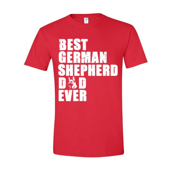 GSS -Best German Shepherd Dad Side Profile T-Shirts German Shepherd Shop Gildan Men's Crewneck Red S