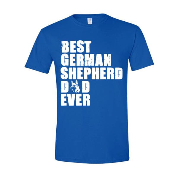 GSS -Best German Shepherd Dad Side Profile T-Shirts German Shepherd Shop Gildan Men's Crewneck Royal Blue S