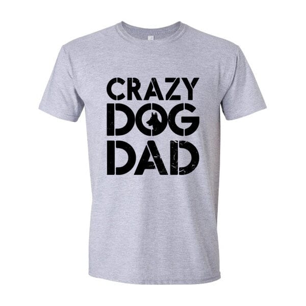 GSS - Crazy Dog Dad T-Shirts German Shepherd Shop Gildan Men's Crewneck Heather Gray S