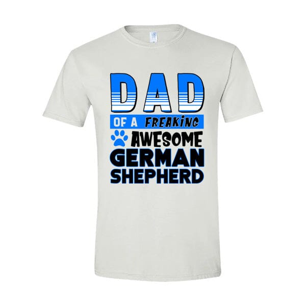 GSS - Dad Of An Awesome German Shepherd T-Shirts German Shepherd Shop Gildan Men's Crewneck White S