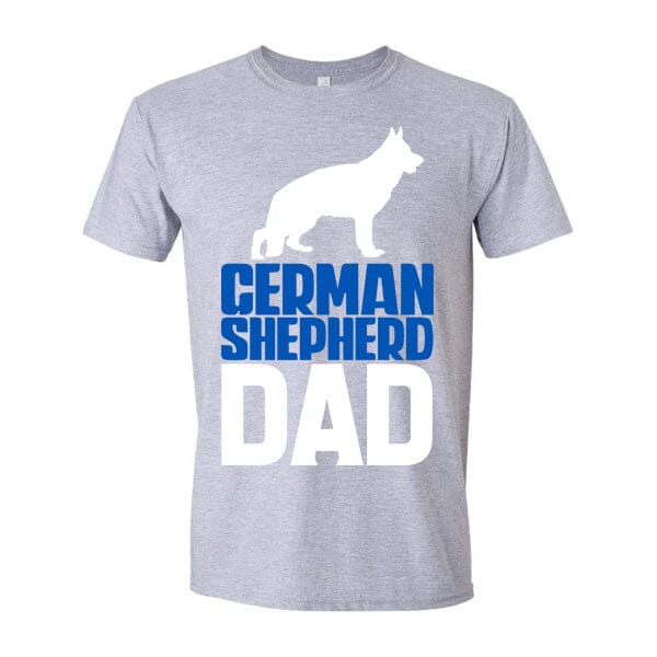 GSS - German Shepherd Dad Blue T-Shirts German Shepherd Shop Gildan Men's Crewneck Heather Gray S