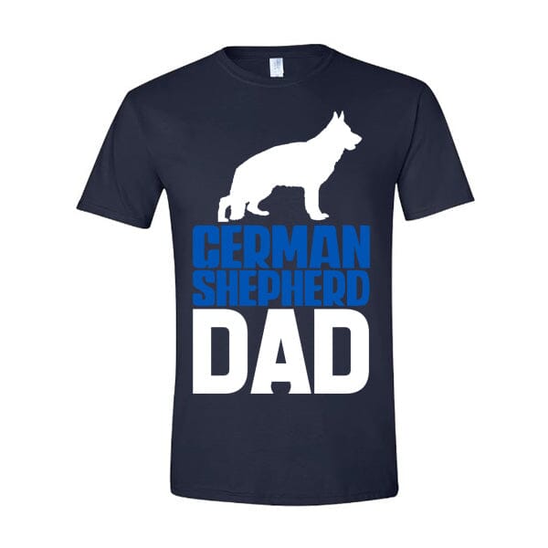 GSS - German Shepherd Dad Blue T-Shirts German Shepherd Shop Gildan Men's Crewneck Navy S