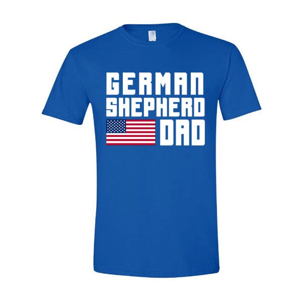 GSS - German Shepherd Dad Flag T-Shirt German Shepherd Shop Gildan Men's Crewneck Royal Blue S