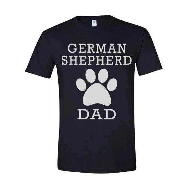 GSS - German Shepherd Dad Paw T-Shirts German Shepherd Shop Gildan Men's Crewneck Black S