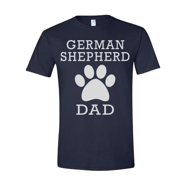 GSS - German Shepherd Dad Paw T-Shirts German Shepherd Shop Gildan Men's Crewneck Navy S