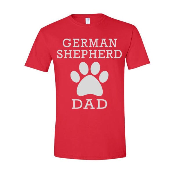 GSS - German Shepherd Dad Paw T-Shirts German Shepherd Shop Gildan Men's Crewneck Red S