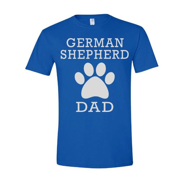 GSS - German Shepherd Dad Paw T-Shirts German Shepherd Shop Gildan Men's Crewneck Royal Blue S