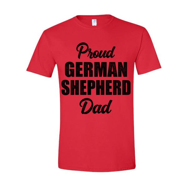 GSS - Proud German Shepherd Dad T-Shirts German Shepherd Shop Gildan Men's Crewneck Red S