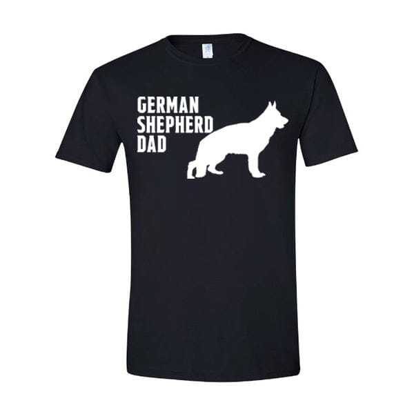 GSS - Standing GSD Dad T-Shirt German Shepherd Shop Gildan Men's Crewneck Black S