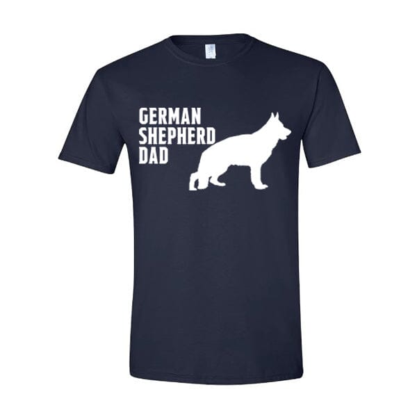 GSS - Standing GSD Dad T-Shirt German Shepherd Shop Gildan Men's Crewneck Navy S