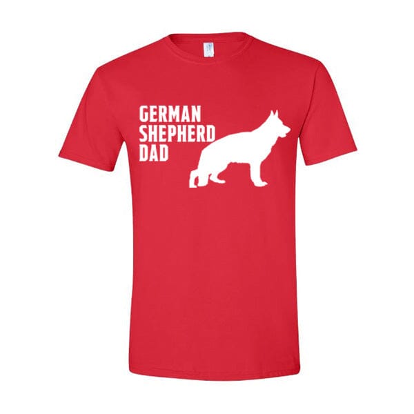 GSS - Standing GSD Dad T-Shirt German Shepherd Shop Gildan Men's Crewneck Red S