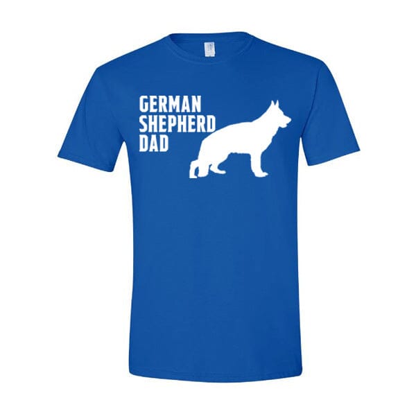 GSS - Standing GSD Dad T-Shirt German Shepherd Shop Gildan Men's Crewneck Royal Blue S