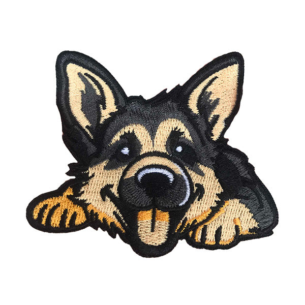 GSS - German Shepherd Puppy Embroidered Patch With Velcro 3" x 2.5" in , durable for dogs