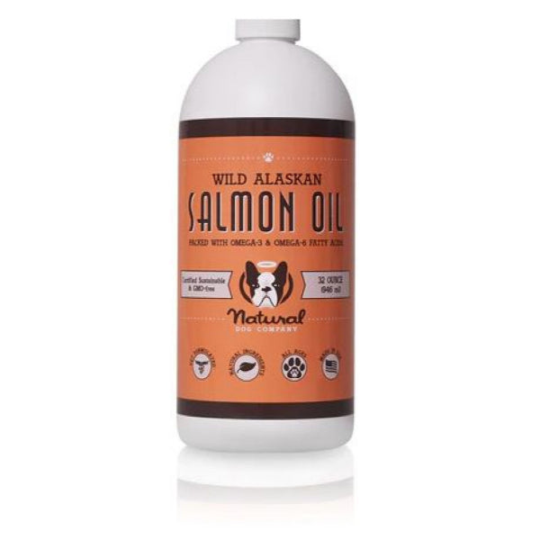 NATURAL DOG COMPANY - Wild Alaskan Salmon Oil in 32oz, durable Pet Vitamins & Supplements for dogs