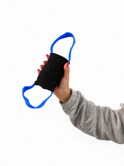 DOGTECH Mini 4" x 2.75" Synthetic Cylinder Dog Tug with 2 Handles (Magnetic)
