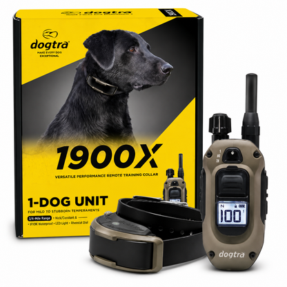 Dogtra 1900X 1-Dog Training Collar – 3/4-Mile Range, Waterproof & 3-Dog Expandable