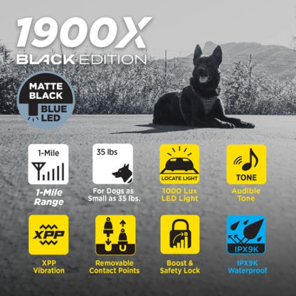 DOGTRA 1900X BLACK EDITION 1-DOG UNIT