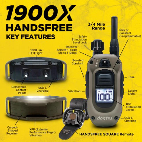 DOGTRA - 1900X HANDSFREE 1-DOG UNIT