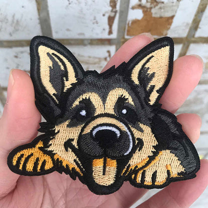 GSS - German Shepherd Puppy Embroidered Patch With Velcro 3" x 2.5" in , durable for dogs
