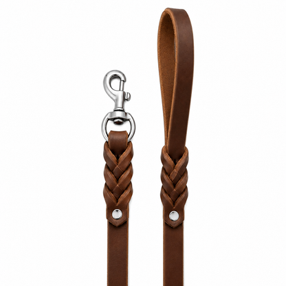 GSS - 3/4" Heavy Duty Harness Leather Dog Leash with Stainless-Steel Clasp