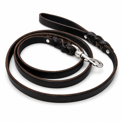 GSS - 3/4" Heavy Duty Harness Leather Dog Leash with Stainless-Steel Clasp