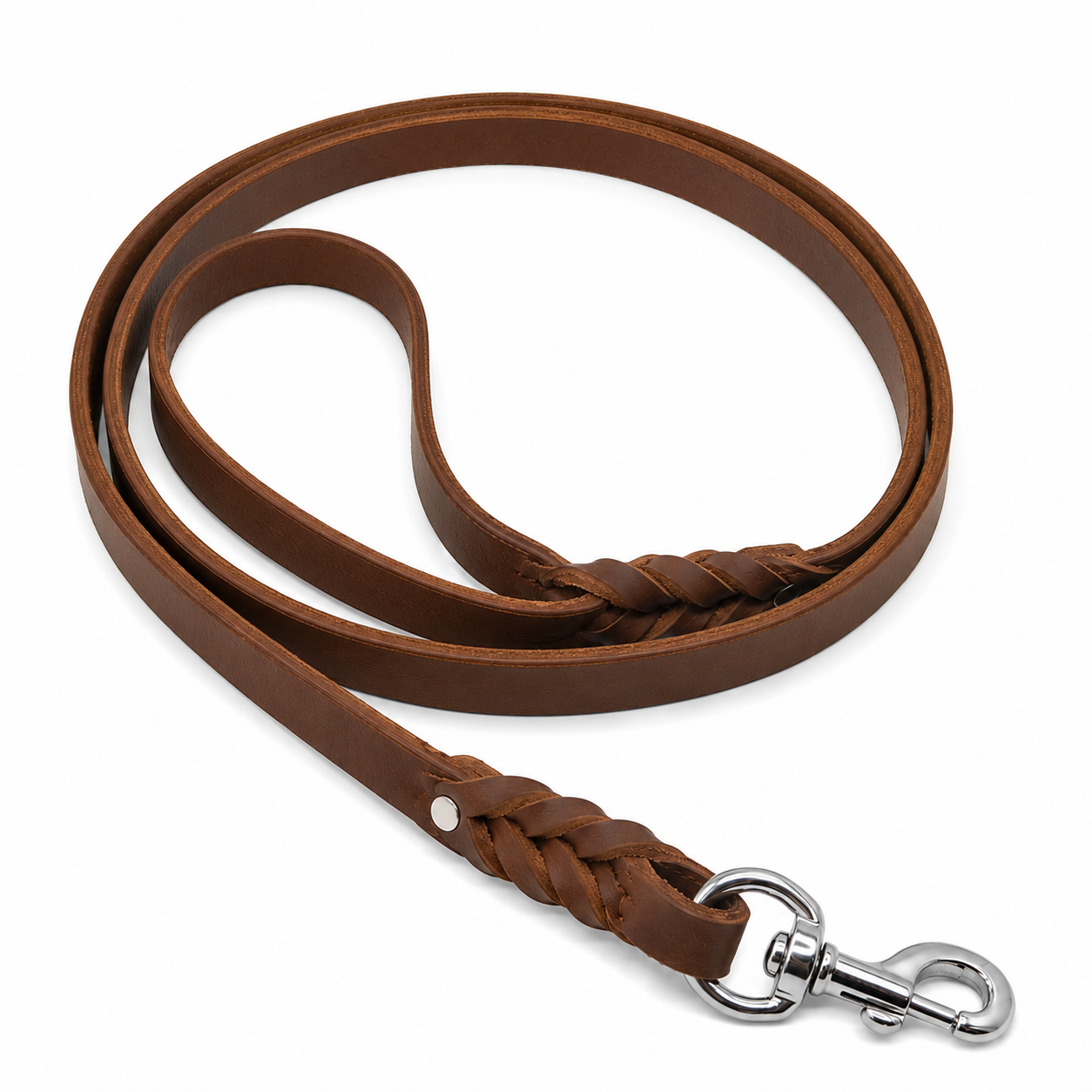 GSS - 3/4" Heavy Duty Harness Leather Dog Leash with Stainless-Steel Clasp