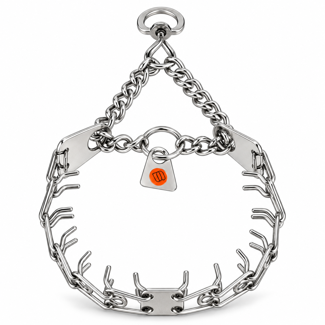 HERM SPRENGER - MICRO-PLUS Training Collar with Center-Plate and Assembly Chain – Stainless steel