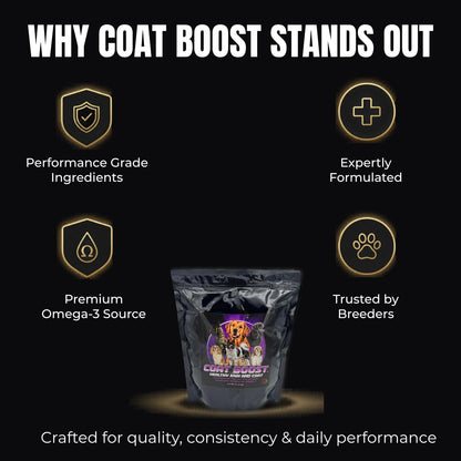 CPN Coat Boost Skin & Coat Supplement for Dogs (Omega-3, Biotin & Immune Support)
