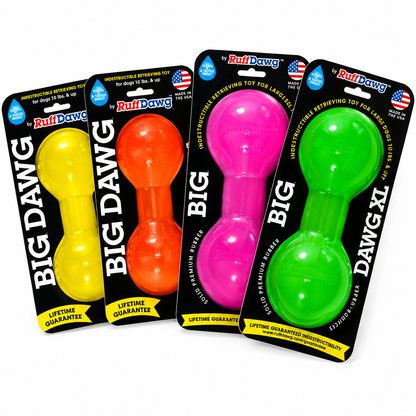 RUFF DAWG Barbell for Aggressive Chewers – Floats, Bounces & Lifetime Guarantee