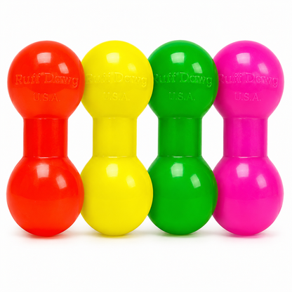 RUFF DAWG Barbell for Aggressive Chewers – Floats, Bounces & Lifetime Guarantee