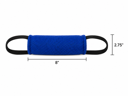 DOGTECH Small 8" x 2.75" Synthetic Cylinder Dog Tug with 2 Handles