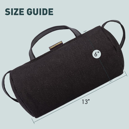 FDT Soft French Linen Bite Roll with 3 Handles for Dogs – Durable Training Tug for Bite Work & Grip Development
