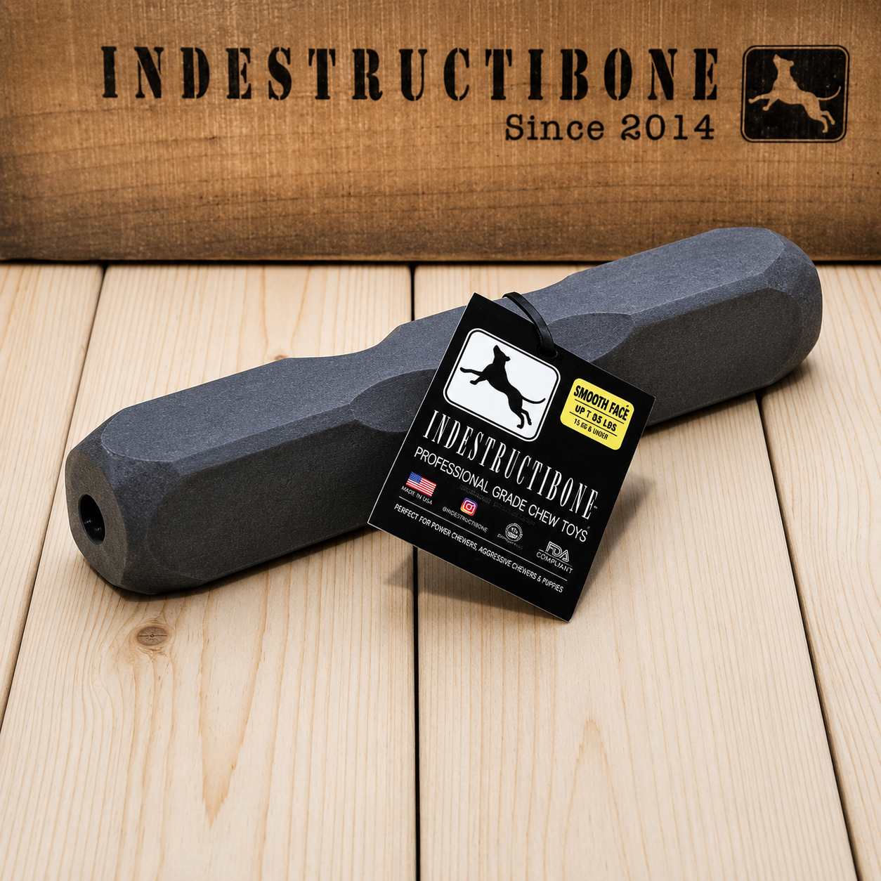 Indestructibone Smooshy Face for Aggressive Chewers (40–80 lbs) – Ultra Durable & Made in USA