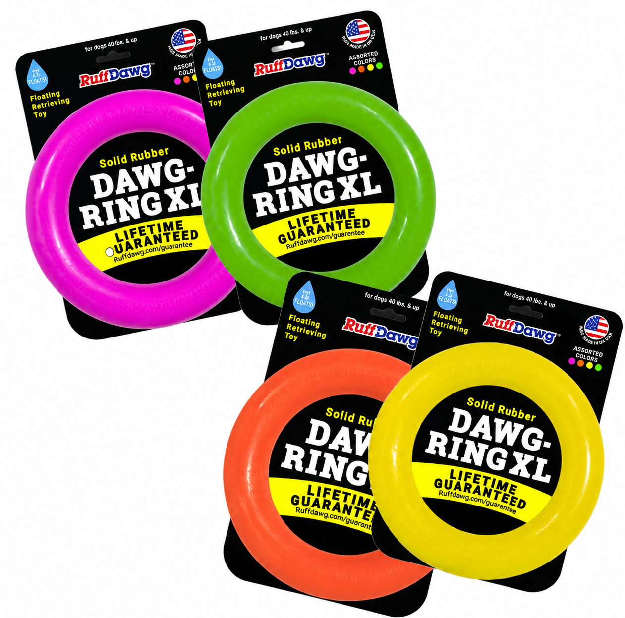 RUFF DAWG Dawg Ring for Aggressive Chewers – Floats, Bounces & Lifetime Guarantee