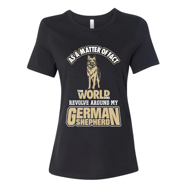 GSS - The World Does Revolve Around My German Shepherd Gold T-Shirts