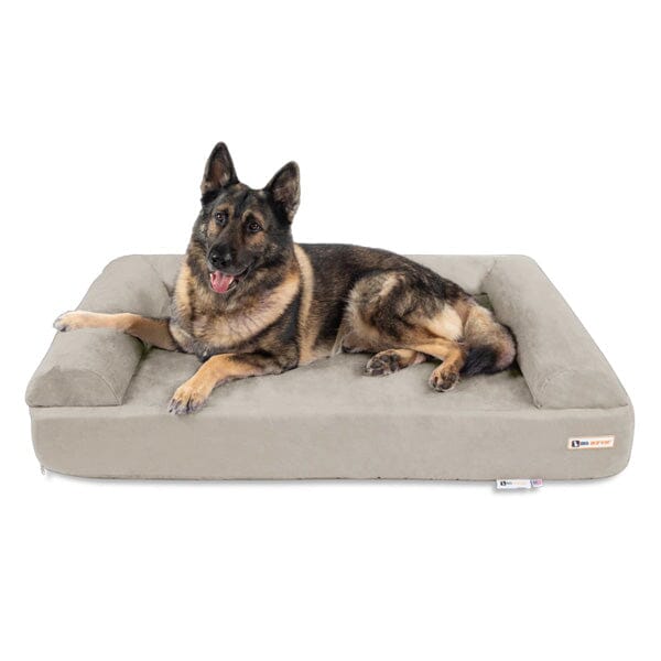 BIG BARKER - 7" Orthopedic Dog Bed Animals & Pet Supplies German Shepherd Shop Sofa Addition Large - 48" x 30" x 7" Khaki