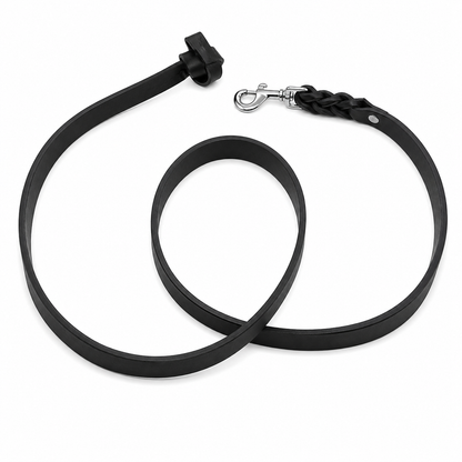 GSS Heavy-Duty Harness Leather Dog Leash with Knot Handle & Stainless Steel Clasp