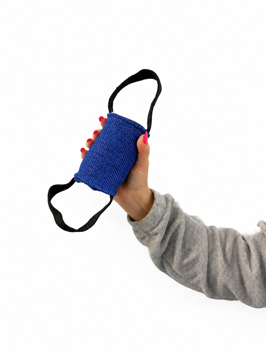 DOGTECH Small 4" x 2.75" Synthetic Cylinder Dog Tug with 2 Handles