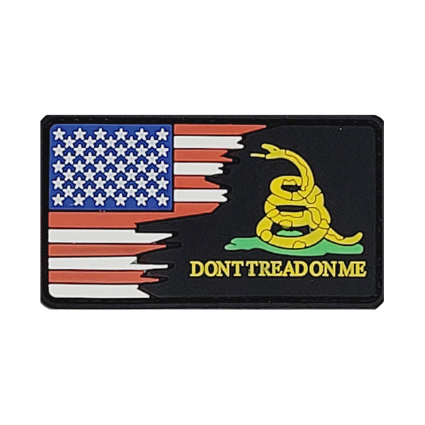 GSS - American Flag Don't Tread On Me Rubber Tactical Patch With Velcro