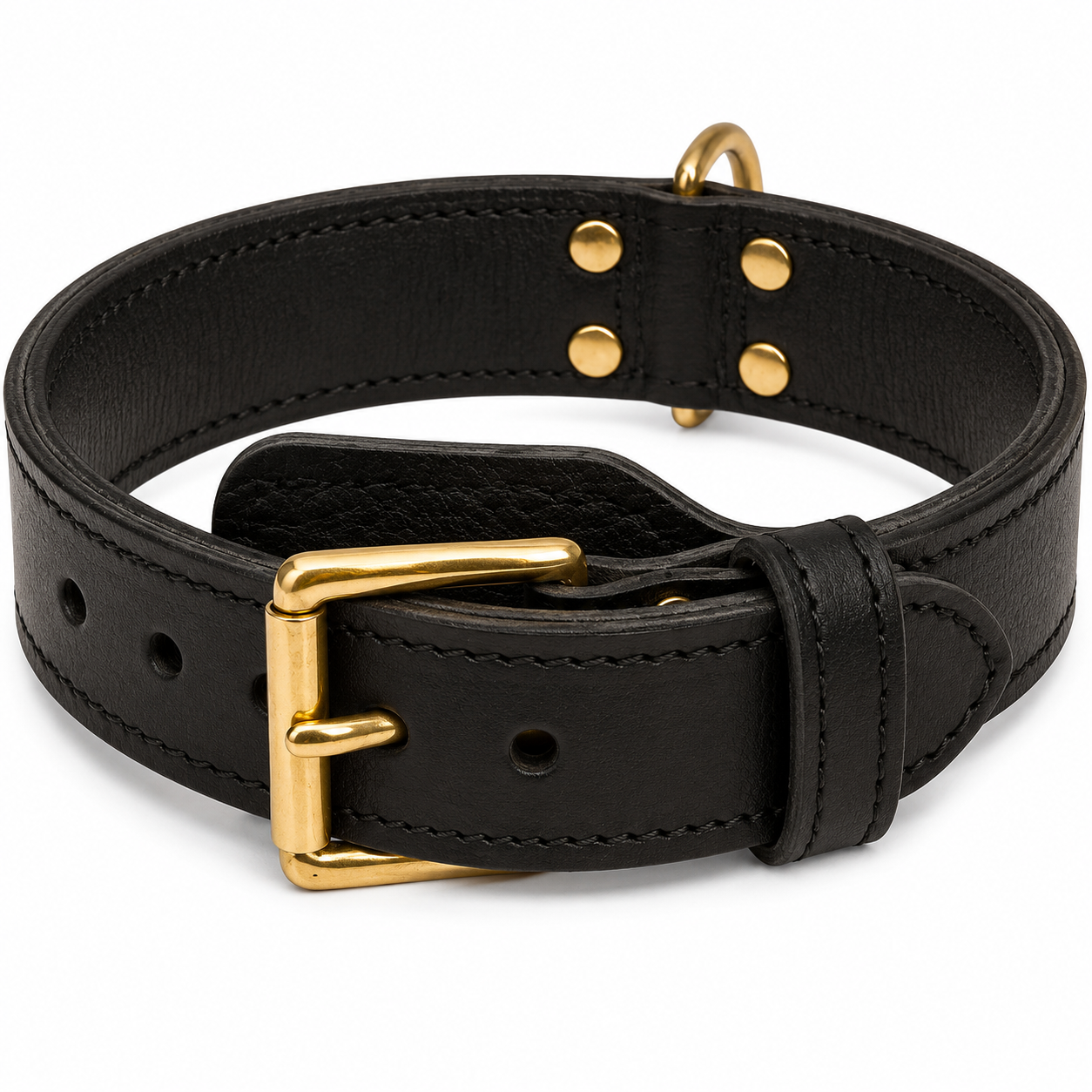 FDT 2-Ply Leather Agitation Collar for Dogs – Heavy-Duty Working Dog Collar
