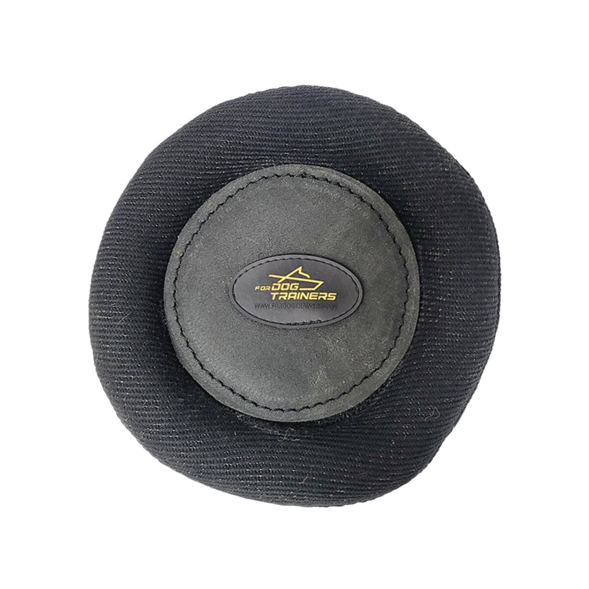FOR DOG TRAINERS - 8" French Linen Frisbee Bite Tug in Black, durable for dogs