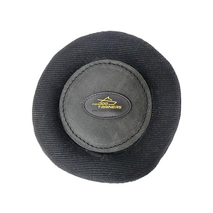 FOR DOG TRAINERS - 8" French Linen Frisbee Bite Tug in Black, durable for dogs