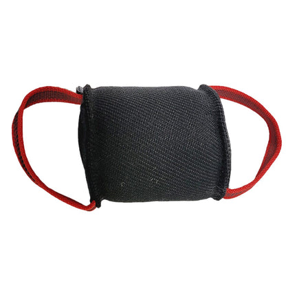 FOR DOG TRAINERS - French Linen Mini Turbo with Split Ends and Dual Handles in Black, durable for dogs