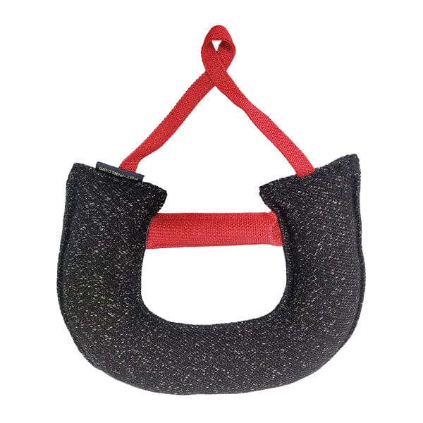 FOR DOG TRAINERS - "Half-Moon" French Linen Dog Bite Tug with Two Handles in , durable for dogs