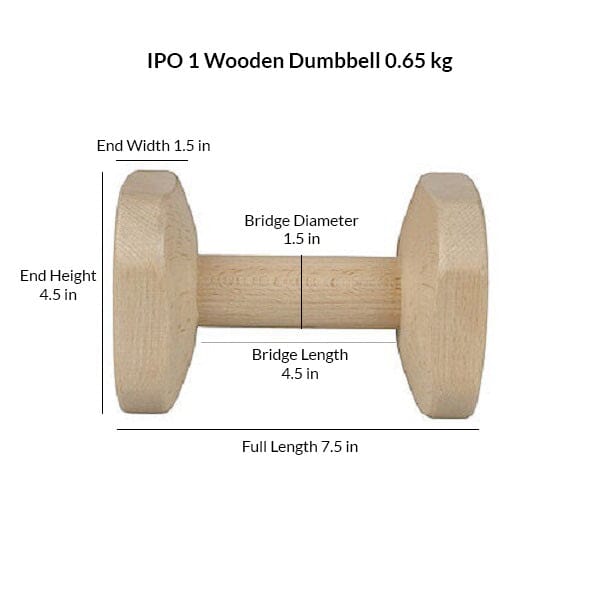 GAPPAY - IPO 1 Wooden Dumbbell 0.65 kg Pet Training Aids Gappay 